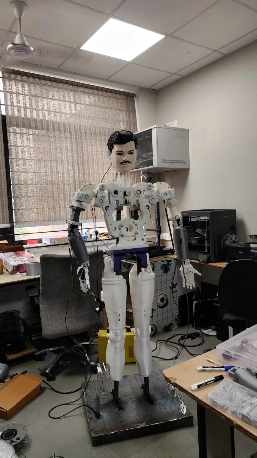 Full-body MANAS humanoid prototype developed by M CAD Solutions